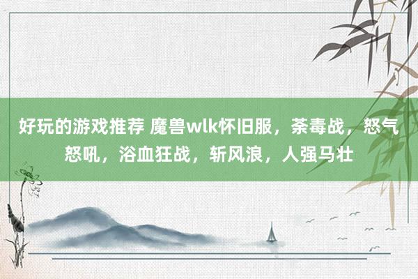 好玩的游戏推荐 魔兽wlk怀旧服，荼毒战，怒气怒吼，浴血狂战，斩风浪，人强马壮