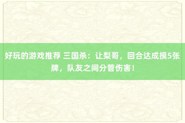 好玩的游戏推荐 三国杀：让梨哥，回合达成摸5张牌，队友之间分管伤害！