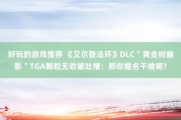 好玩的游戏推荐 《艾尔登法环》DLC＂黄金树幽影＂TGA颗粒无收被吐槽：那你提名干啥呢?