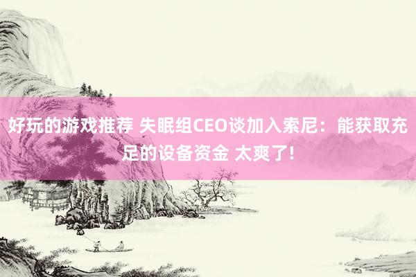 好玩的游戏推荐 失眠组CEO谈加入索尼：能获取充足的设备资金 太爽了!